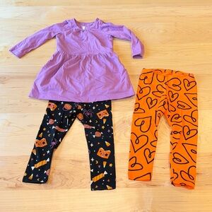 Girls Halloween Lot 🎃 Cat & Jack Pants and Primary Dress 2T